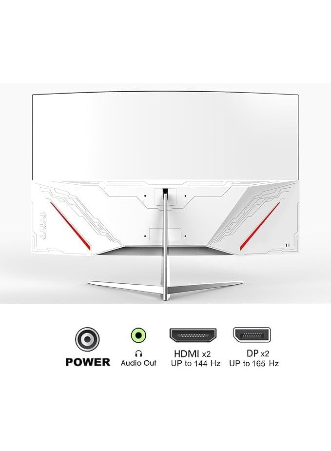 شاشة ألعاب منحنية 2K مقاس 32 بوصة بدقة Full HD 2560×1440، مع معدل تحديث 180 هرتز وتقنية حماية العين، وتقنية AMD FreeSync، وانحناء 1500R (أبيض) - Image 3