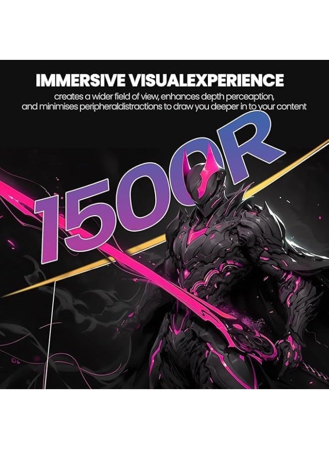 شاشة ألعاب منحنية 2K مقاس 32 بوصة بدقة Full HD 2560×1440، مع معدل تحديث 180 هرتز وتقنية حماية العين، وتقنية AMD FreeSync، وانحناء 1500R (أبيض) - Image 4