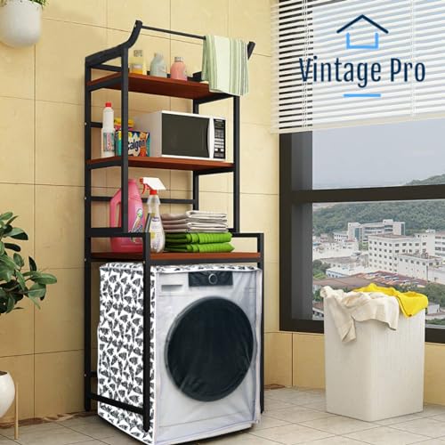 Vintage Pro Front Load Washing Machine Cover Suitable for LG 8.5 Kg, 9 Kg, 9.5 Kg, 10 Kg, 10.5 Kg, 11 Kg, 11.5 Kg, 12 Kg (72cmsX63cmsX81cms, Black & White) - Image 2