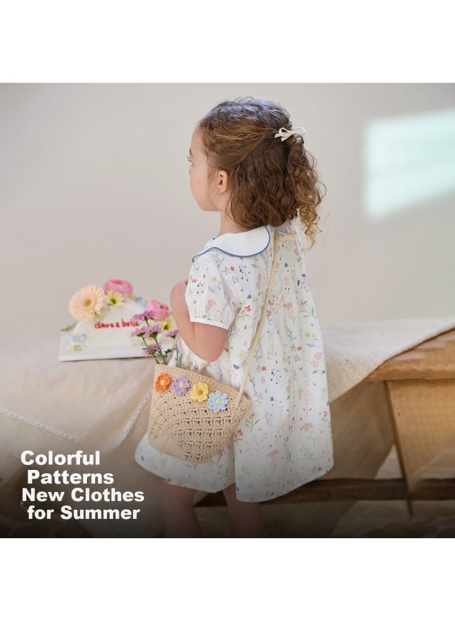 Dave & Bella Summer Baby Floral Dress Girls' Western Style Dress Children'S Cotton Princess Dress - Image 1
