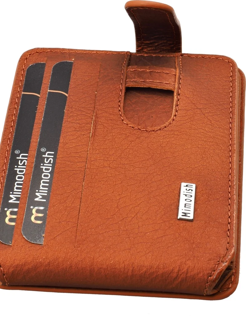 Mimodish 1145 Leather Paper Money Eyed Copper Luxury Men's Credit Card Holder