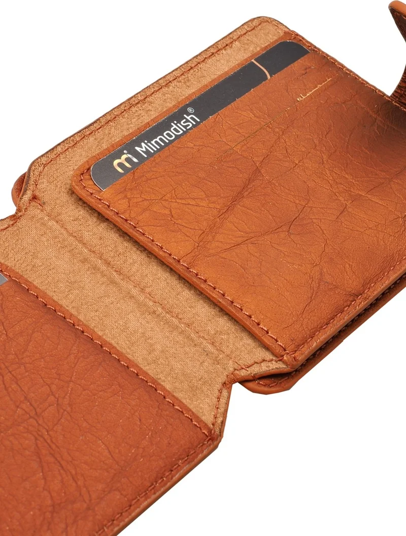 Mimodish 1145 Leather Paper Money Eyed Copper Luxury Men's Credit Card Holder