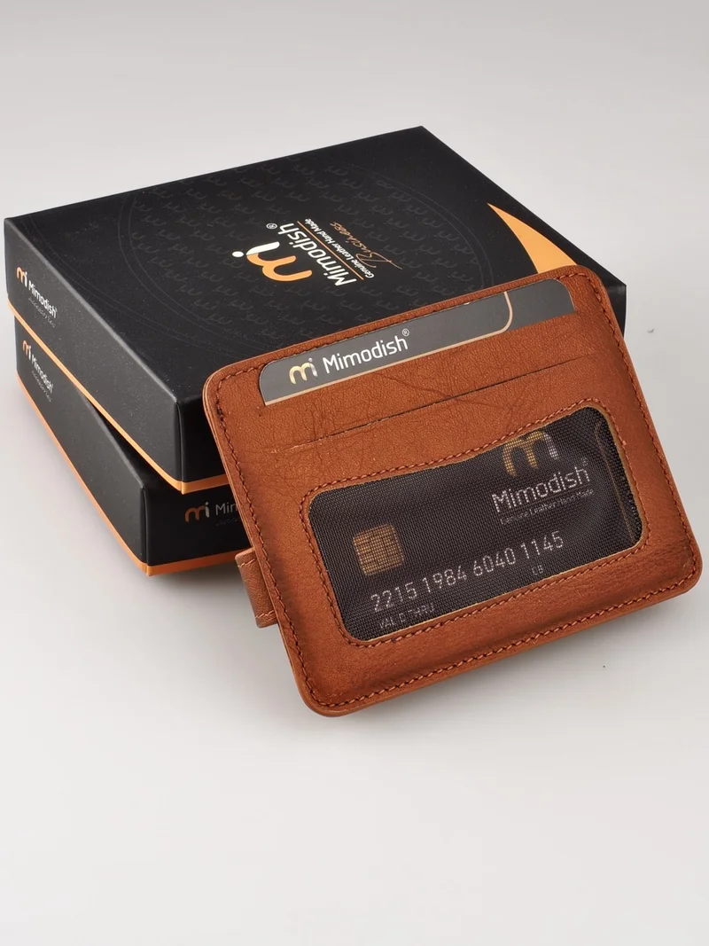 Mimodish 1145 Leather Paper Money Eyed Copper Luxury Men's Credit Card Holder