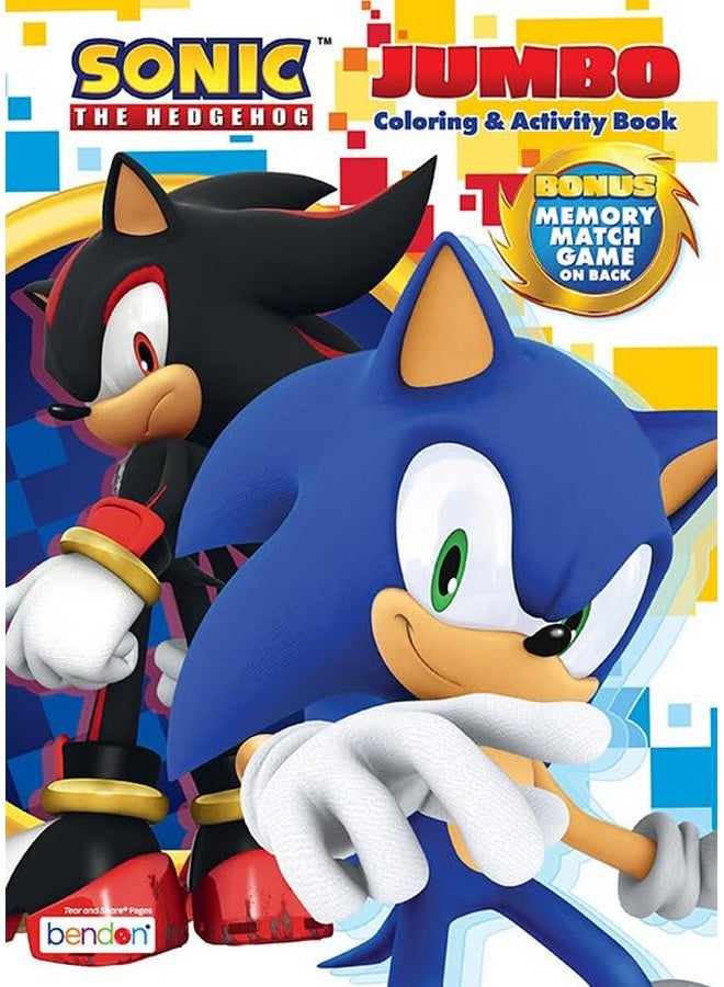 Bendon Sonic The Hedgehog Coloring Book | Sonic Coloring Book | Jumbo Activity Book | Sonic Memory Match Game Bonus | Multicolor - Image 1
