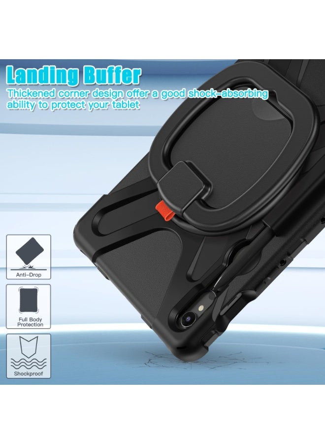 عام غطاء لوحي لسامسونج جالكسي تاب S10 FE 10.9 بوصة 2025 (SM-X520/X526B/X528U): غطاء متين مقاوم للصدمات مع حامل حلقة دوار 360°/مقبض يد/حامل قلم. - Image 5