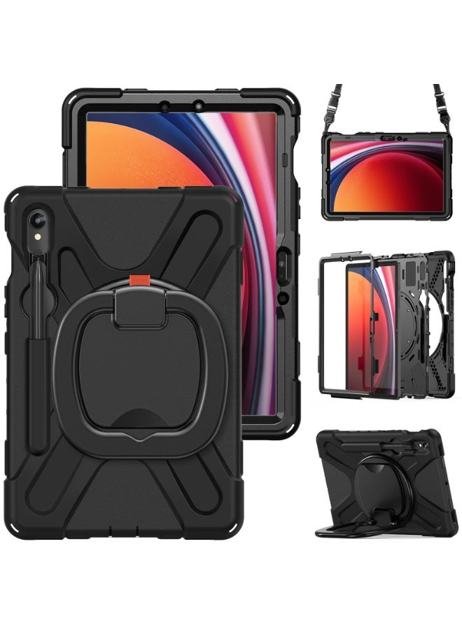 عام غطاء لوحي لسامسونج جالكسي تاب S10 FE 10.9 بوصة 2025 (SM-X520/X526B/X528U): غطاء متين مقاوم للصدمات مع حامل حلقة دوار 360°/مقبض يد/حامل قلم. - Image 1