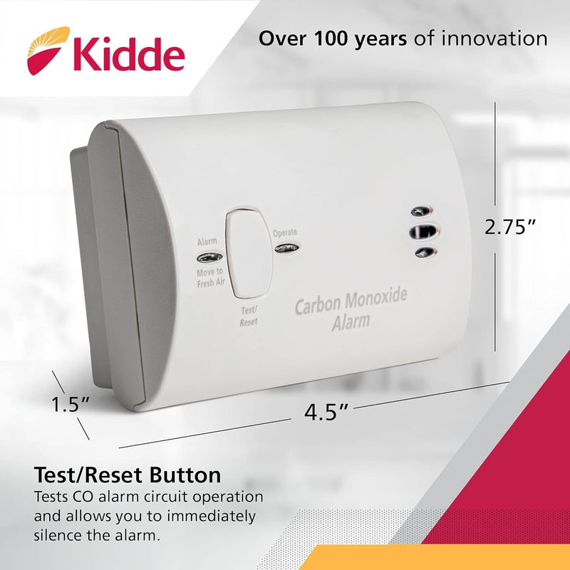 Kidde Battery Powered Carbon Monoxide Detector with LEDs and Test-Reset Button - Image 3
