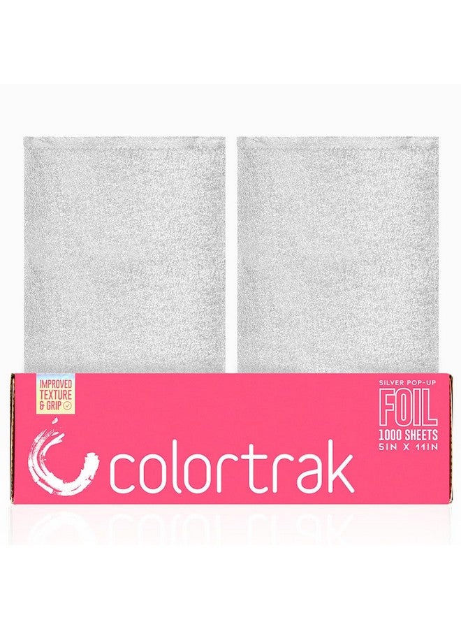 Colortrak Embossed Sheets Silver Aluminum Foil Pop-up Dispenser, 1000 Pre-cut Sheets Non-slip Textured Silver 5 x 11 Sheets for Hair Foil Coloring and Highlighting Sheet Applications - Image 1