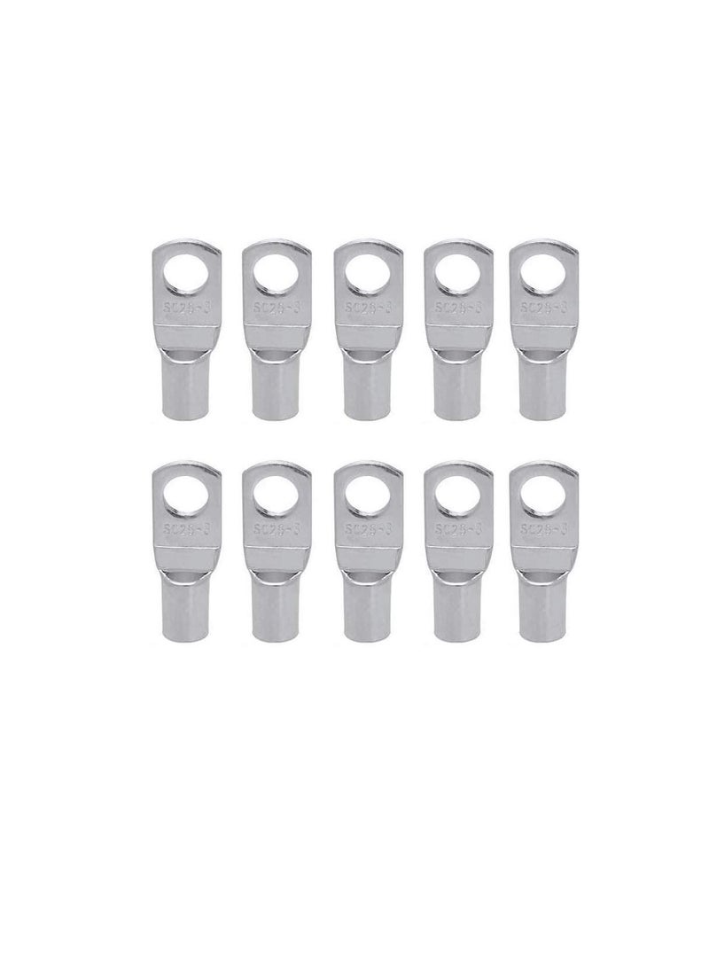 Copper Cable Lugs 10Pcs Set Wire Terminals Connector Cable lugs Ring Battery SC Terminals for Marine Solar Automotive Electric Home Applications etc. Hole Size 8mm Cable Size 6mm  - Image 1