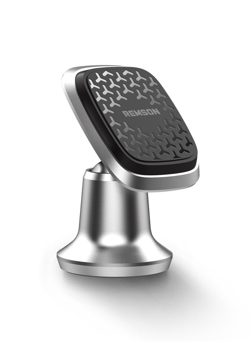 Remson - Remson Magnetic Car Phone Holder Universal Stick On 360 Rotation  For Dashboard Compatible with iPhone 13 12 11 Pro Max XR XS X 8 7, Samsung Galaxy & More – Silver - Image 1