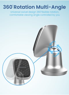 Remson Remson Magnetic Car Phone Holder Universal Stick On 360 Rotation  For Dashboard Compatible with iPhone 13 12 11 Pro Max XR XS X 8 7, Samsung Galaxy & More – Silver  - Image 3