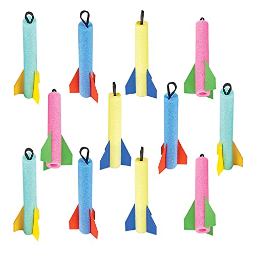 ArtCreativity Foam Finger Flyer Rockets Pack of 1265 Inches Big Assorted Colors Slingshot Method to Fly High Fun Carnival Toy and Party Favor Amazing Gift Idea for Boys and Girls Ages 3 - Image 1