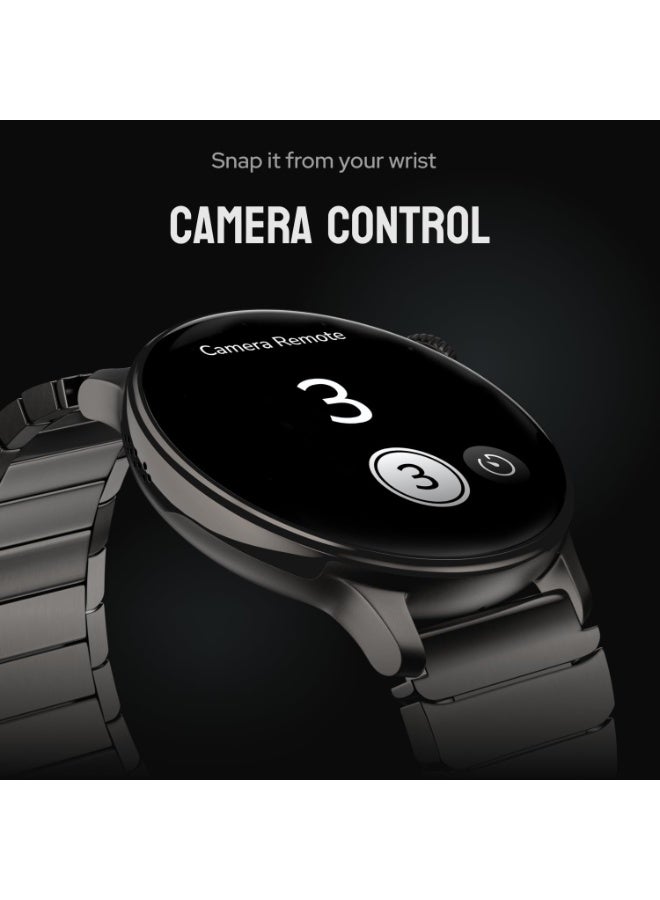 ساعة Noise Pro 6R الذكية بشاشة AMOLED مقاس 1.46 بوصة، سطوع 1000 NITS، مدعومة بتقنية AI Pro، مزودة بنظام GPS مدمج، تدعم التكامل مع Strava، إطار من الفولاذ المقاوم للصدأ، وجوه ساعة متحركة (فيديو)، مقاومة للماء حتى عمق 3ATM، ميزة استغاثة الطوارئ (SOS)، إمكانية الاتصال بسماعات TWS (اللون: ذهبي لامع) - Image 3