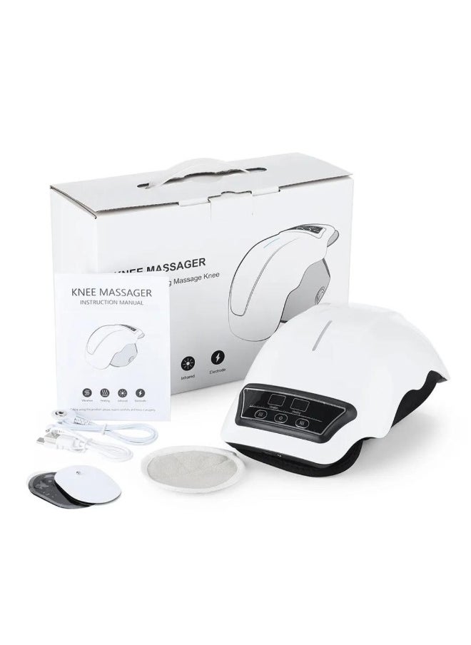 MOCOM HX-118 Cordless Heated Knee Massager for Pain Relief | Wireless Vibration & Infrared Heat Therapy Knee Brace Wrap | Rechargeable Electric Joint Massager with LED Screen for Arthritis, Swelling, Cold Legs, Improved Blood Circulation | Perfect Gift for Men & Women (White)  - Image 4