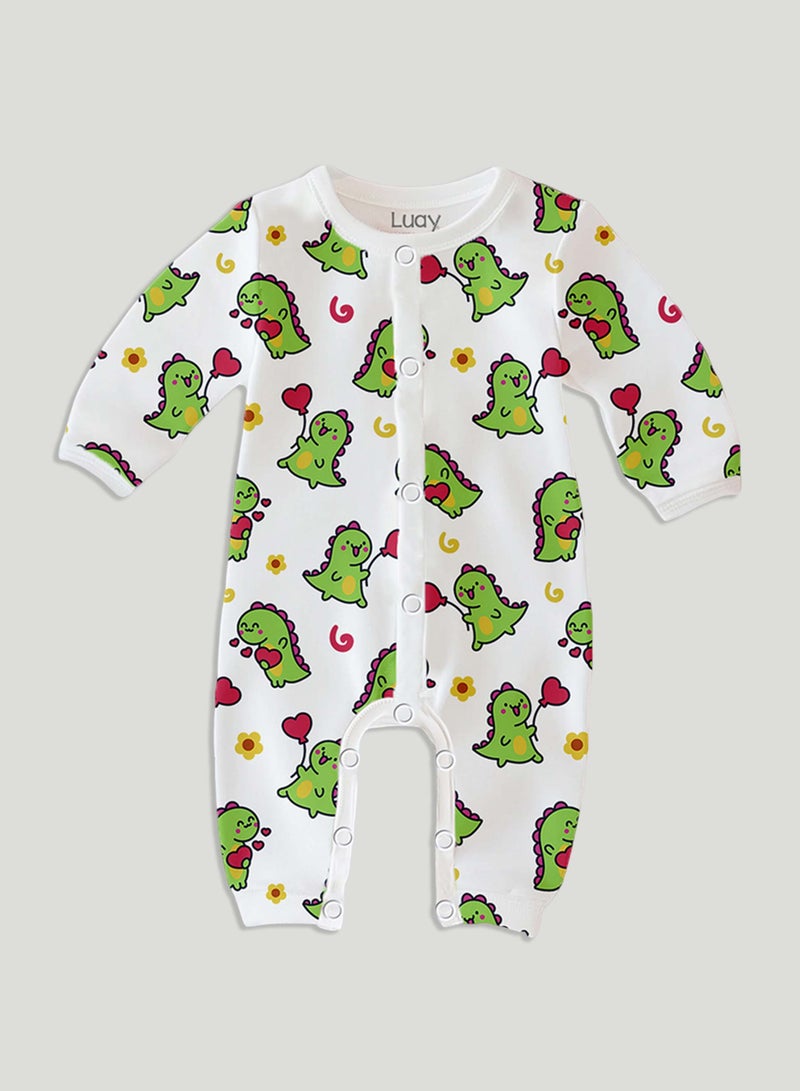 لؤي رومبر بكم كامل 100% قطن، بدلة نوم للبنات والأولاد _(عبوة من 2) من 18 إلى 24 شهر - Image 2