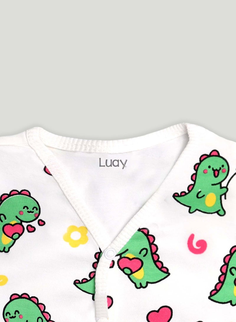 لؤي رومبر بكم كامل 100% قطن، بدلة نوم للبنات والأولاد _(عبوة من 2) من 18 إلى 24 شهر - Image 3