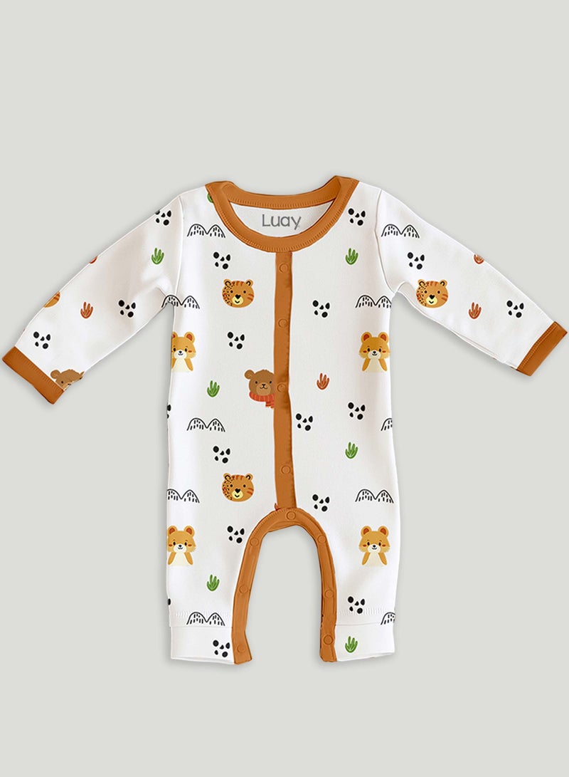 لؤي رومبر بكم كامل 100% قطن، بدلة نوم للبنات والأولاد _(عبوة من 2) من 18 إلى 24 شهر - Image 4