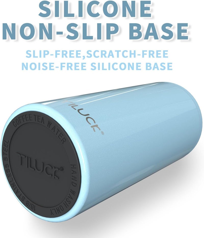 TILUCK Skinny Can Cooler for Slim Beer & Hard Seltzer, Stainless Steel, Doucle-Walled Stainless Steel Insulated Slim Cans, Standard 12 oz (Glitter Sky) - Image 4