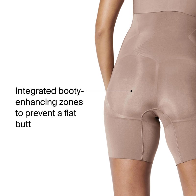 SPANX SPANXsculpt OnCore High-Waisted Mid-Thigh Short - Powerful Sculpting Shapwear for Women - Level 4 Compression - Core Control - Cafe Au Lait - Medium - Standard - Image 4