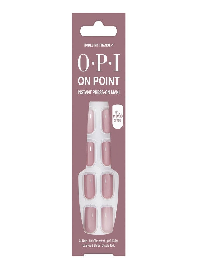 OPI On Point Tickle My France-y | Short Round Mauve Nude Neutral Press On Nails | With Nail Glue | Long Lasting, Reusable, Non-damaging - Image 1
