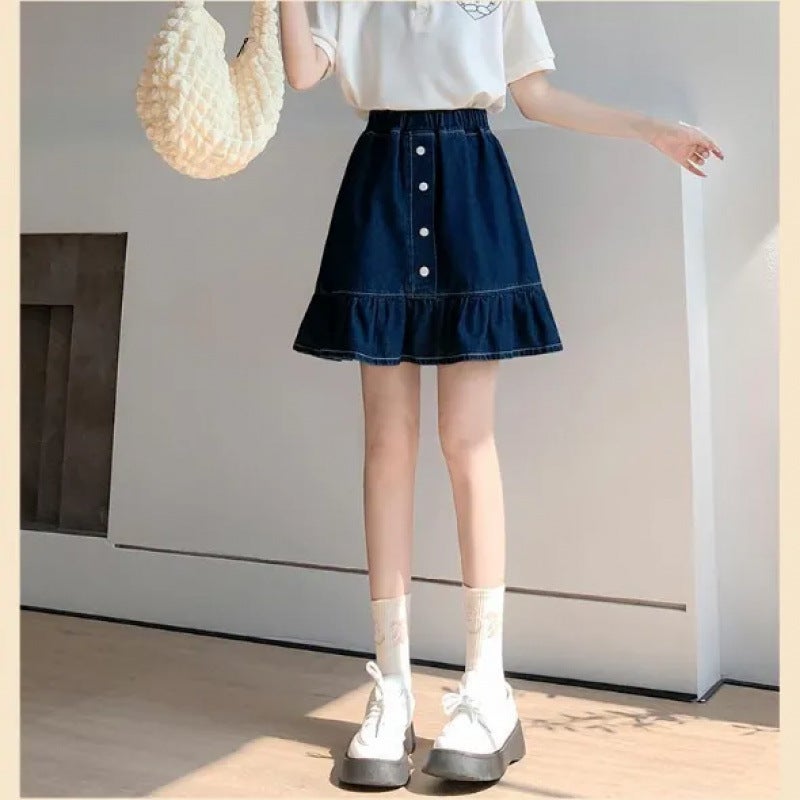 Girls Summer Dress Denim Skirt Summer Arrival Chic Fashionable Short Skirt Girls Cute Skirt - Image 4