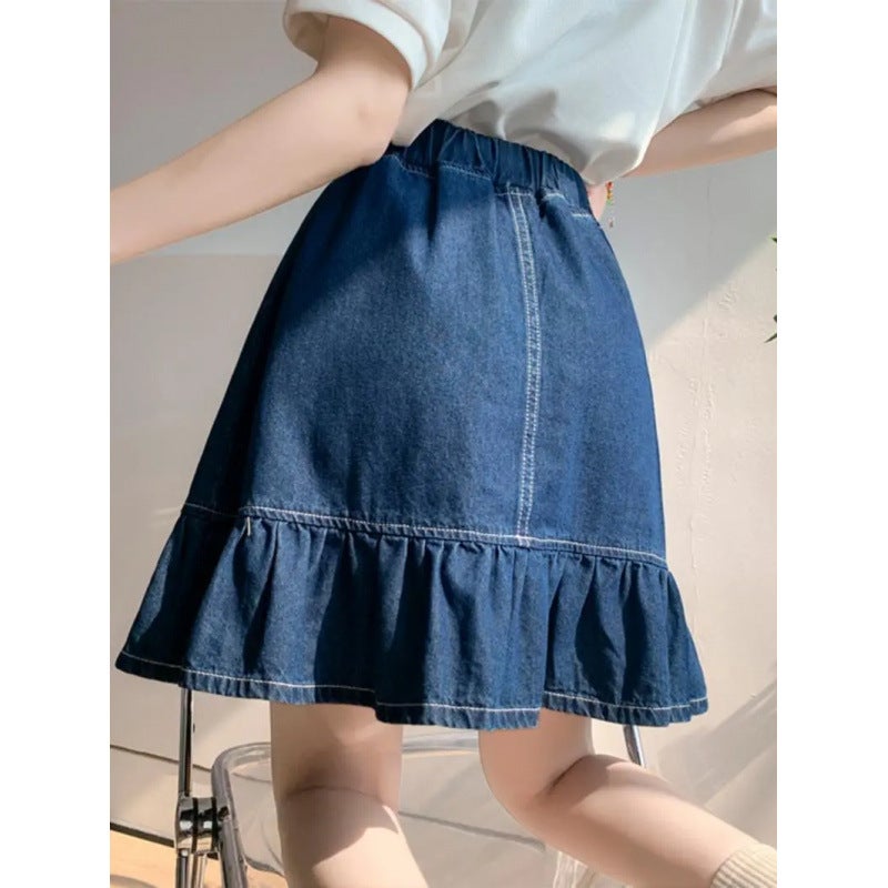 Girls Summer Dress Denim Skirt Summer Arrival Chic Fashionable Short Skirt Girls Cute Skirt - Image 3