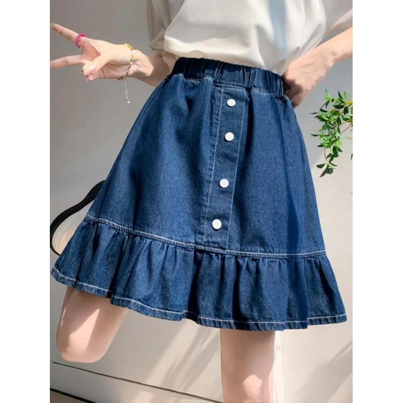 Girls Summer Dress Denim Skirt Summer Arrival Chic Fashionable Short Skirt Girls Cute Skirt - Image 2