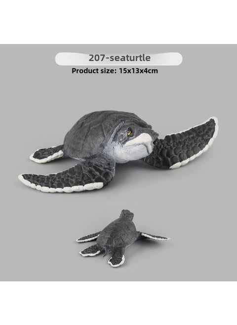 Simulation Whale Shark Tiger Shark Marine Biological Model Deep Sea Prehistoric Ancient Deng's Fish Trilobite Animal Model-Color:PL127-207 Turtle 142g
