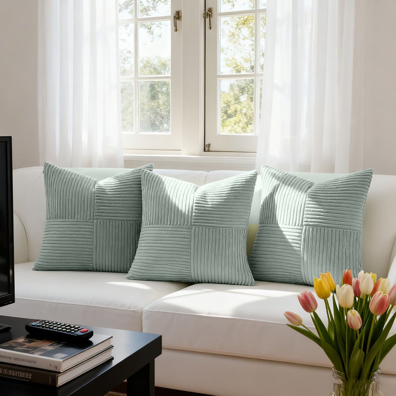 Bohemian Style Intersecting Patchwork Cushion Set Clear Color 3pc Soft Comfortable Home Travel - Image 1