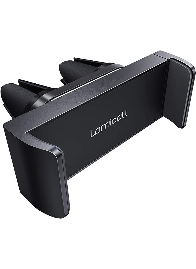 Lamicall - Car Phone Holder, Universal Vent Mount - 360 Rotating Air Vent Cradle Stand for iPhone 12 Mini, 12 Pro Max, 11 Pro Xs XR 8 X 8P 7 7P 6S, Samsung S10 S9 S8, Huawei, more Mobile Phones - Black - Image 1