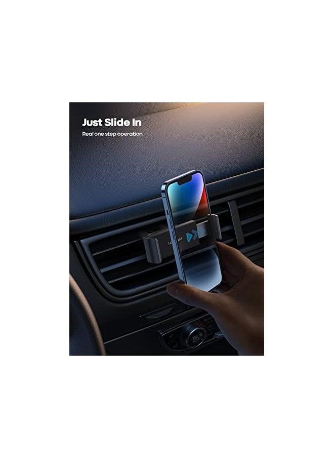 Lamicall - Car Phone Holder, Universal Vent Mount - 360 Rotating Air Vent Cradle Stand for iPhone 12 Mini, 12 Pro Max, 11 Pro Xs XR 8 X 8P 7 7P 6S, Samsung S10 S9 S8, Huawei, more Mobile Phones - Black - Image 1
