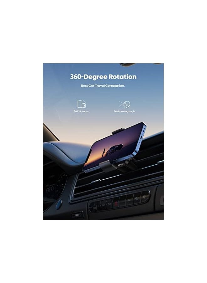 Lamicall - Car Phone Holder, Universal Vent Mount - 360 Rotating Air Vent Cradle Stand for iPhone 12 Mini, 12 Pro Max, 11 Pro Xs XR 8 X 8P 7 7P 6S, Samsung S10 S9 S8, Huawei, more Mobile Phones - Black - Image 1