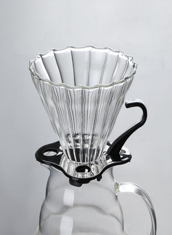 Heat-resistant thickened glass cloud coffee pot V60 coffee filter cup hand-made pot with lid can be customized logo 03 Clouds 800ml - Image 3
