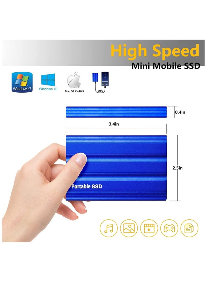 AROAQ 16TB Portabl External Hard Drive Mobile SSD Solid State Drive Portable SSD Hard Drive Slim Storage Drive with USB 3.1 C Port for PC Laptop and Mac  - Image 2