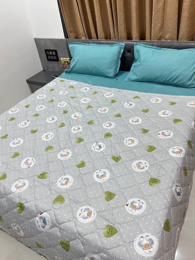 MICROFIBER AC COMFORTERBLANKET FOR WINTER SOFT WARM POLYFILL QUILTDUVETS FOR PACK OF 1MULTICOLOR GREY