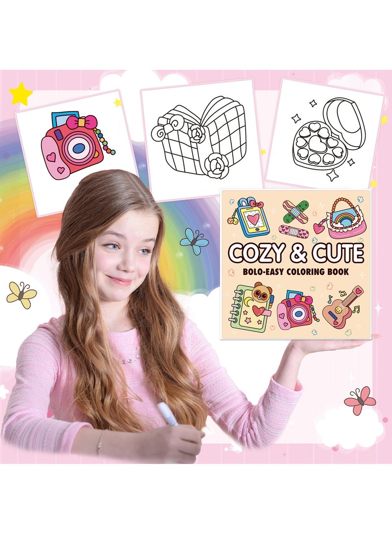 أورافلي مجموعة كتب التلوين للبالغين والمراهقين (كتابان، 52 ورقة لكل منهما) - كتب رسومات للأطفال للتلوين والرسم، لوازم معيشة لطيفة ومريحة، جو عصري - ورق سميك، تصميم صفحة واحدة، تخفيف التوتر للبالغين والأطفال - هدية إبداعية مثالية للفنانين والأطفال - Image 5