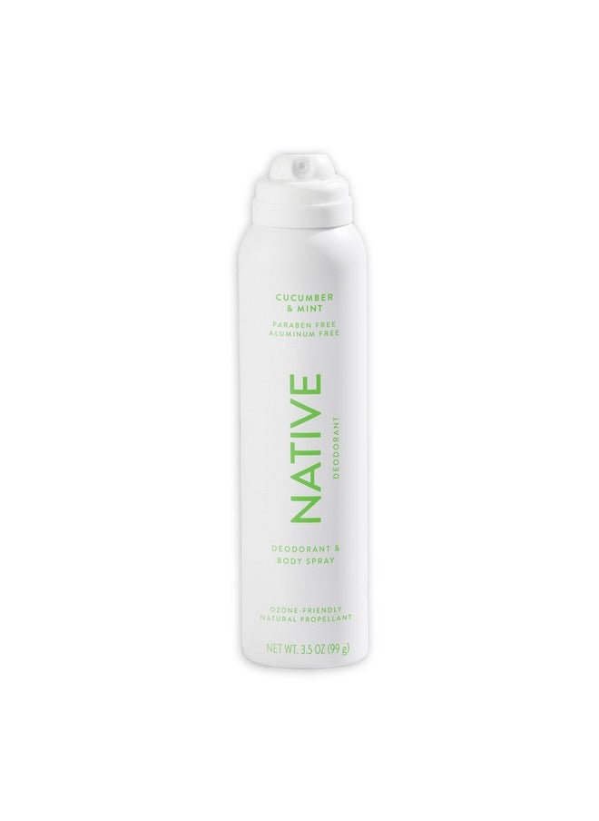 native Deodorant & Body Spray Contains Naturally Derived Ingredients | Deodorant For Women And Men, All Day Odor Protection, Aluminum And Hydrocarbon Propellant Free | Cucumber & Mint  - Image 1
