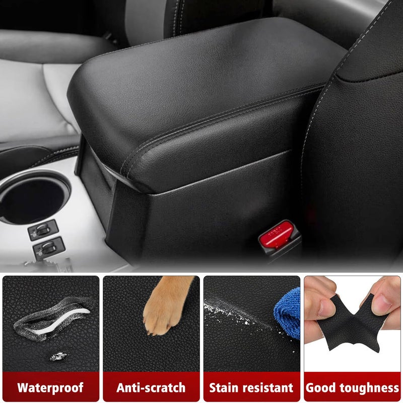 KBH Car Center Console Armrest Cover Replacement for Toyota 4Runner 2010-2023, Vinyl Leather Replace Upholstery, Anti-Scratch, Black - Image 3