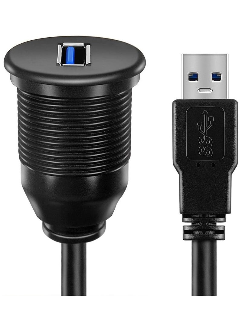 Vierex Single Port USB 3.0 Male to Female AUX Car Mount Flush Cable Waterproof Extension for Car Truck Boat Motorcycle Dashboard Panel - 3ft - Image 4