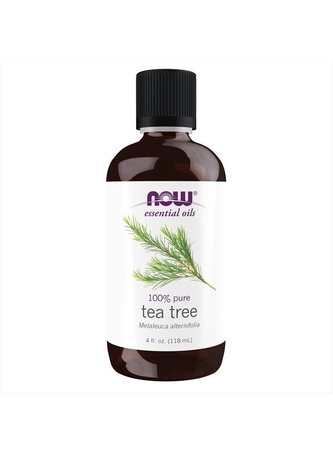 now Essential Oils, Tea Tree Oil, Cleansing Aromatherapy Scent, Steam Distilled, 100% Pure, Vegan, Child Resistant Cap, 4-Ounce  - Image 1