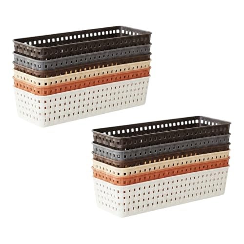 Oblivion Wardrobe Organizer for Storage 12 Pcs - Plastic Multipurpose Desk Organizer Tray, Multicolour Office Drawer Dividers Bins for Household Items, Bathroom, Makeup, Bedroom Dresser & Basket Rack - Image 1