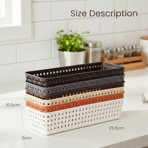 Oblivion Wardrobe Organizer for Storage 12 Pcs - Plastic Multipurpose Desk Organizer Tray, Multicolour Office Drawer Dividers Bins for Household Items, Bathroom, Makeup, Bedroom Dresser & Basket Rack - Image 3