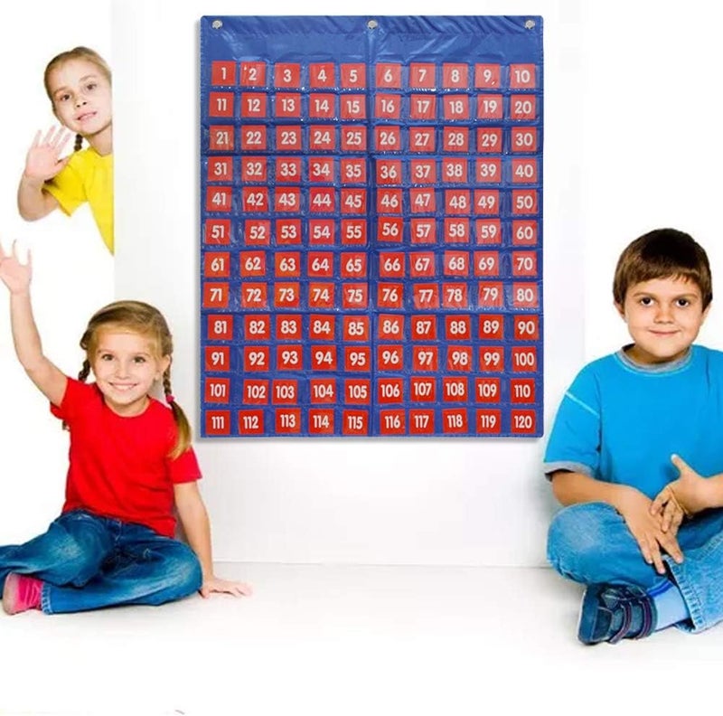 Eamay مخطط الجيب المئة / مخطط الأعداد من 1-120، مع 120 جيبًا شفافًا و 130 بطاقة رقم ملونة (120 جيبًا) - Image 2