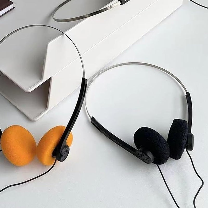 Black Music Headphones Portable Noise Reduction Sport Adjustable Headband - Image 3