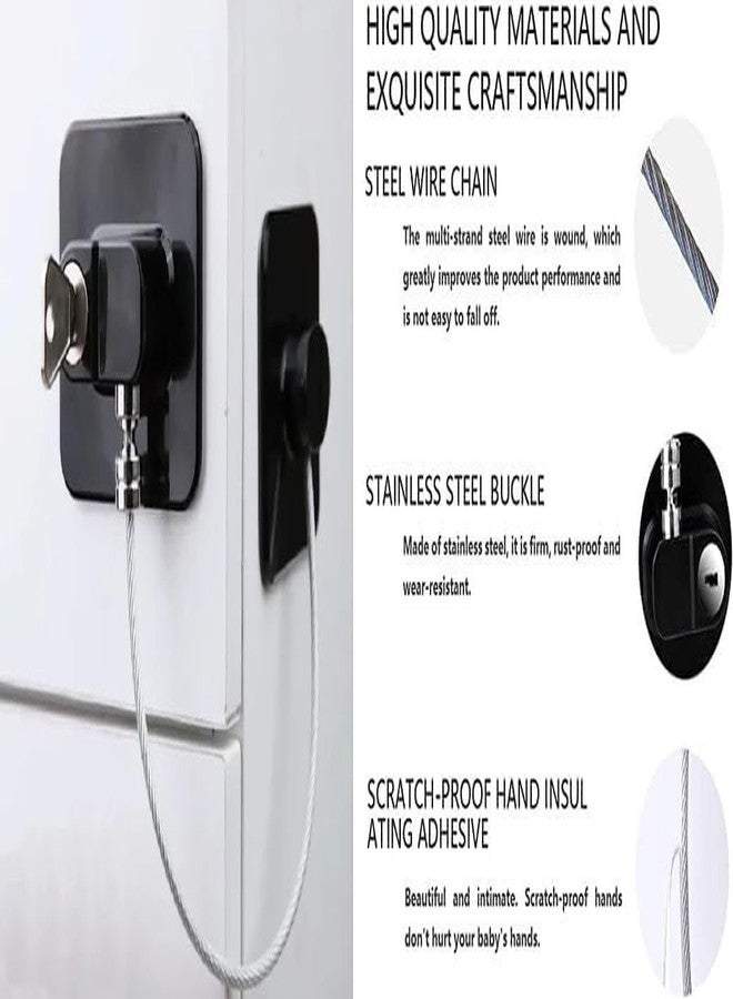 Hidak أقفال أمان الأطفال من هيداك مع مفاتيح، نظام قفل لحماية الأطفال من الأطفال في الأدراج والخزائن | قفل آمن وسهل التركيب بدون حفر، مناسب للأطفال الصغار والرضع - Image 4