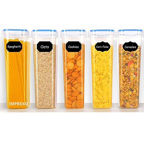 IMPREXO Air Tight Food Storage Containers Kitchen Containers For Storage Set Plastic Storage Box For Kitchen Airtight Containers Storage Jar Set For Kitchen Storage (Pack of 5, 2150 ML) - Image 1