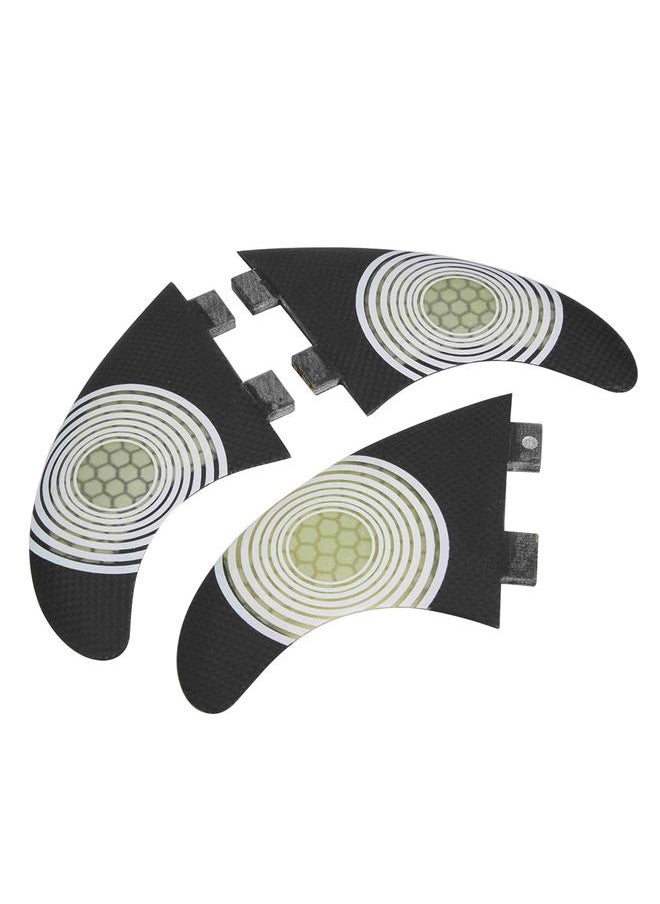 Thoraya 3pcs Fiberglass Surfboard Fins Surfing Stand Up Paddle Fin Thruster Accessory  - Image 2