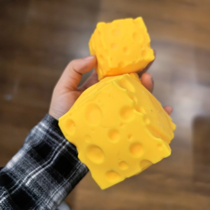 Large 11cm Cheese Squishy Toy - Stress Relief Squeeze Toy - Image 1
