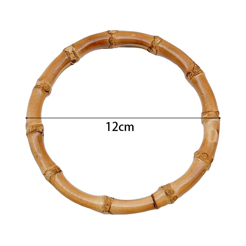 Handcrafted Wooden Bamboo Bag Handles D-RingOuter diameter 12cm (quality bamboo) Outer diameter 12cm (quality bamboo) 