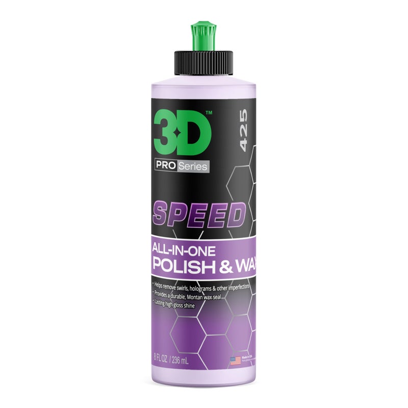 3D Speed All-In-One Polish & Wax â€“ Scratch & Swirl Remover, Clear Coat Safe Paint Sealant â€“ High Gloss Finish, Easy Application â€“ 8oz â€“ Made in USA - Image 1